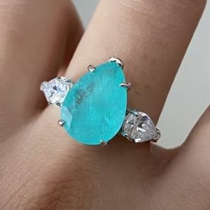 Simulated Paraiba Stone Ring